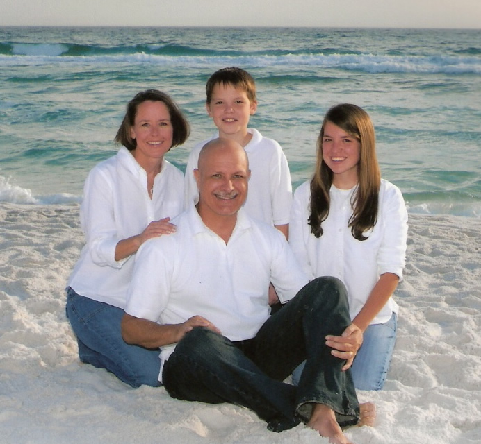 family at beach